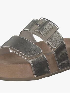 Paul Green Aloha Platino Metallic Double-Strap Slide Sandal